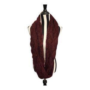 Simonetta Scarf Maroon Red Very Soft Stretch Classic Acrylic One Size